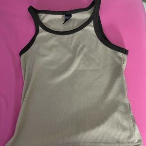 Tan and brown cropped tank top